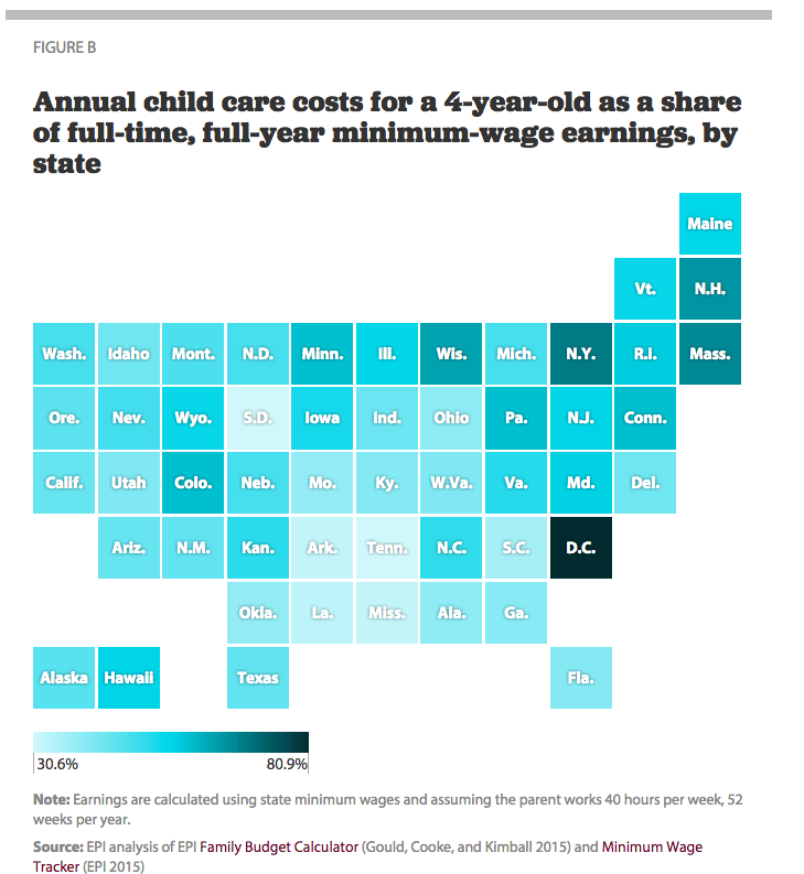 Annual child care costs