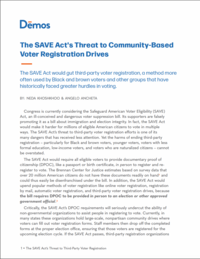 Cover page: The SAVE Act's Threat to Community-Based Voter Registration Drives