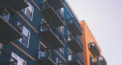 Low angle view of apartment buildings