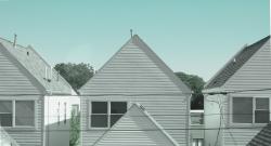 White houses rooftops