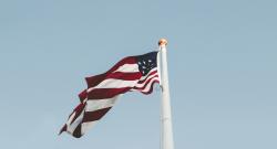 Blue Sky with American Flag