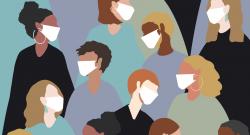 Diverse group of people wearing masks