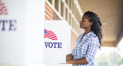 Young Black Girl Voting