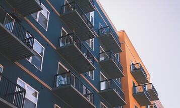Low angle view of apartment buildings