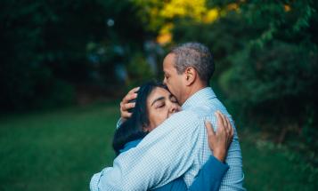 Couple hugging