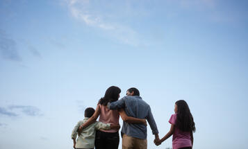 Family with their back to the camera
