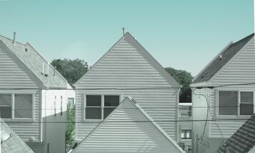 White houses rooftops