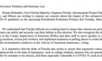 Letter to State of Florida re COVID-19