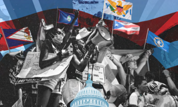 Flags of U.S. Territories and Protestors