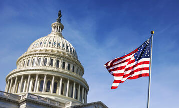 US Capitol Building with American Flag