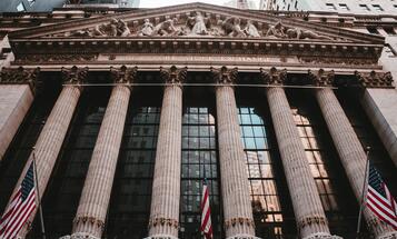 New York Stock Exchange from the ground