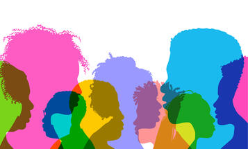 Colorful silhouettes of a diverse array of Black people