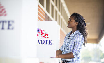 Young Black Girl Voting