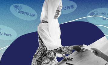Woman voting