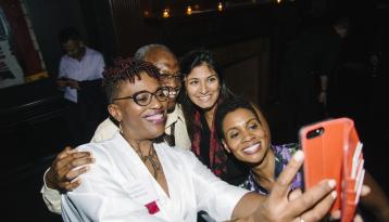 Group taking a selfie