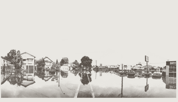 Houses flooded from Hurricane Harvey in Texas