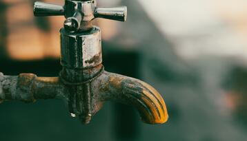 Rusty water faucet