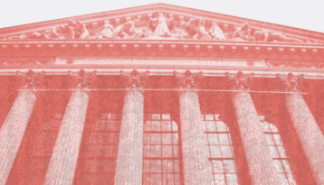 Image of Bank with red overlay