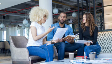 Group of people working together at a table