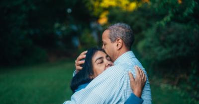 Couple hugging