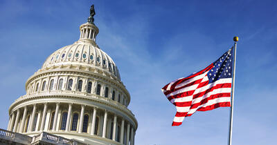 US Capitol Building with American Flag