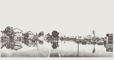 Houses flooded from Hurricane Harvey in Texas