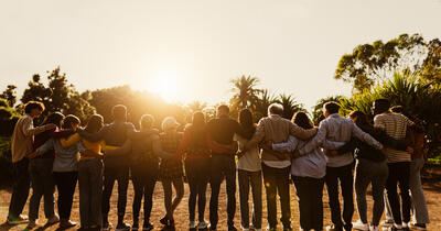 Group of people hugging