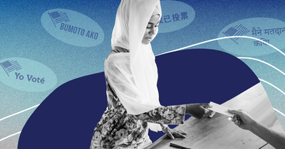 Woman voting