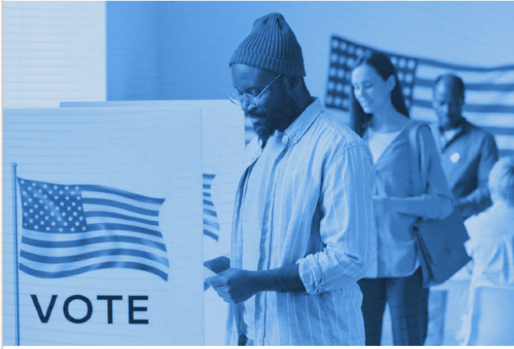 Individuals voting at the polls