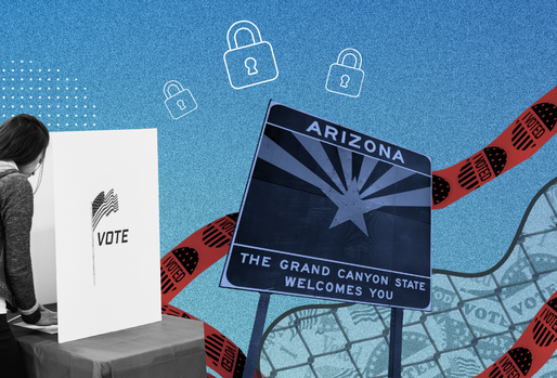 Woman voting at voting booth 
