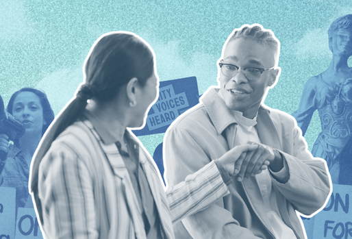 Two individuals shaking hands 