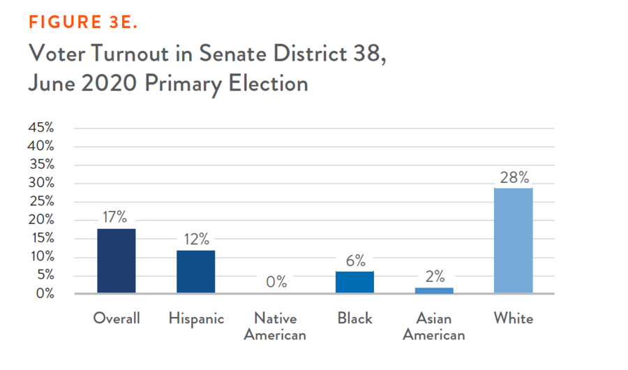 Figure 3E. Voter Turnout in Senate District 38, June 2020 Primary Election